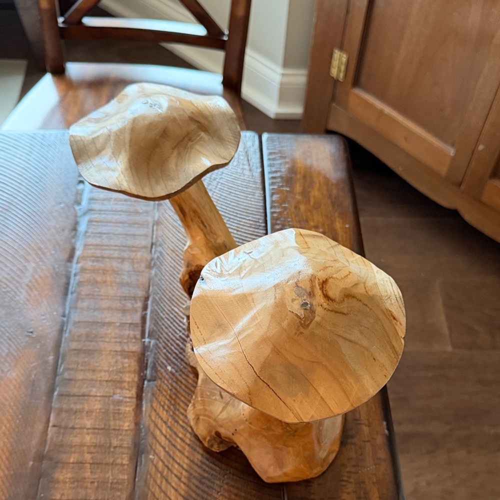 Wooden Mushroom Sculpture - Picture 4 of 4